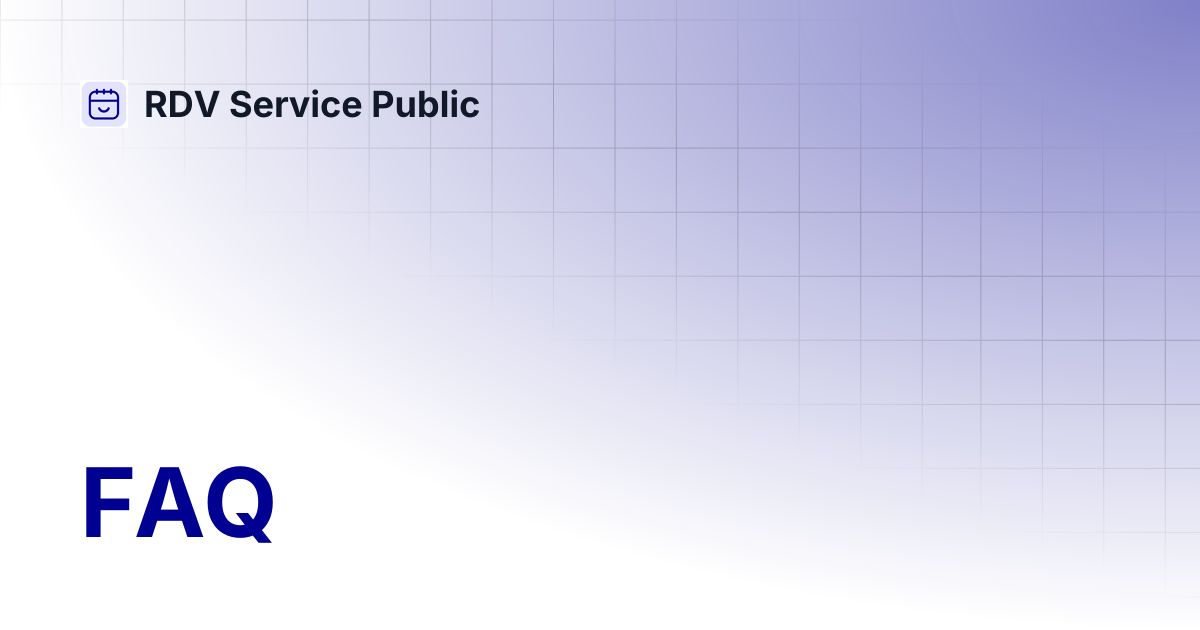 FAQ | RDV Service Public